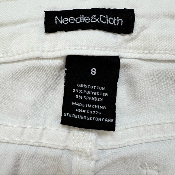 Needle & Cloth White Mid Rise Skinny Jeans Jeggings Lightweight Stretch - Size 8 - Picture 8 of 13
